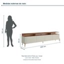 Ver imagem 3 de Rack Bend 220 cm Porta Lisa Incolar Luna e Cedro com Pé Dourado