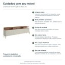 Ver imagem 6 de Rack Bend 220 cm Porta Lisa Incolar Luna e Cedro com Pé Dourado