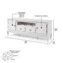 Ver imagem 4 de Rack para Sala com Pés Luis Xv 2 Gavetas 2 Portas de Madeira e Nicho 60503m Linz Móveis - Laca Branc
