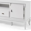 Ver imagem 2 de Rack para Sala com Pés Luis Xv 2 Gavetas 2 Portas de Madeira e Nicho 60503m Linz Móveis - Laca Branc