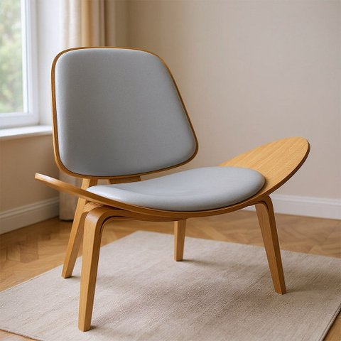 Poltrona Shell Corino Cinza - D'Rossi