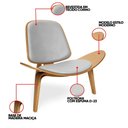 Ver imagem 3 de Poltrona Shell Corino Cinza - D'Rossi
