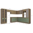 Ver imagem 4 de Armário de Cozinha Modulada Completa de Canto 13 Peças 3,39x2,98m 237 Botanic Kappesberg