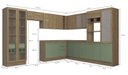 Ver imagem 4 de Armário de Cozinha Modulada Completa de Canto 13 Peças 3,39x2,98m 237 Botanic Kappesberg