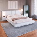 Ver imagem 1 de Cama Casal Queen Suspensa C/ Cabeceira e Mesas Apoio Branca
