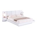 Ver imagem 2 de Cama Casal Queen Suspensa C/ Cabeceira e Mesas Apoio Branca