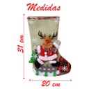 Ver imagem 2 de Bota Meia Natal Decoração Rena Natalina Tecido 31cm
