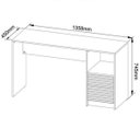 Ver imagem 3 de Escrivaninha Mesa de Escritório 2 Gavetas Ripado Amêndoa