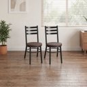 Ver imagem 3 de Conjunto 2 Cadeiras para Sala de Jantar Debrum Pintada Preto/Marrom