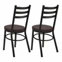 Ver imagem 2 de Conjunto 2 Cadeiras para Sala de Jantar Debrum Pintada Preto/Marrom