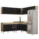 Ver imagem 1 de Armário de Cozinha Modulado de Canto 7 Peças Cp19 Balcão sem Tampo Castanho/preto - Lumil Lumil Móve