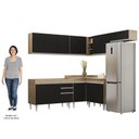 Ver imagem 5 de Armário de Cozinha Modulado de Canto 7 Peças Cp19 Balcão sem Tampo Castanho/preto - Lumil Lumil Móve