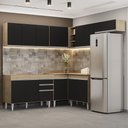 Ver imagem 2 de Armário de Cozinha Modulado de Canto 7 Peças Cp19 Balcão sem Tampo Castanho/preto - Lumil Lumil Móve