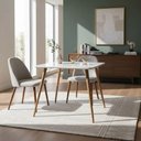 Ver imagem 1 de Mesa de Jantar Pés Palitos 4 Lugares Quadrada MDF Laqueado 90cm Branco Decoraper