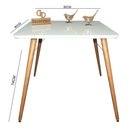 Ver imagem 2 de Mesa de Jantar Pés Palitos 4 Lugares Quadrada MDF Laqueado 90cm Branco Decoraper
