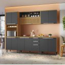 Ver imagem 1 de Cozinha Mdf 2,70 com Balcão Itatiaia New Porto 5 Peças Grafito