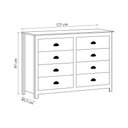 Ver imagem 2 de Cômoda Decorativa Alina Madeira 8 Gavetas Branca/Carvalho G74 - Gran Belo