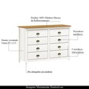 Ver imagem 3 de Cômoda Decorativa Alina Madeira 8 Gavetas Branca/Carvalho G74 - Gran Belo