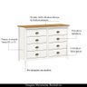 Cômoda Decorativa Alina Madeira 8 Gavetas Branca/Carvalho G74 - Gran Belo - 3
