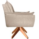 Ver imagem 5 de Kit 02 Poltrona Opala Giratória Base Madeira Suede - Navega Móveis Kasa Sofá Opala Base Giratória Ma