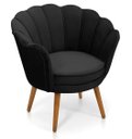 Ver imagem 2 de Poltrona Pétala Veludo Preto Pés Palito - Kimi Design