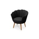Ver imagem 1 de Poltrona Pétala Veludo Preto Pés Palito - Kimi Design