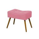 Ver imagem 3 de Kit Poltrona Decorativa Aurora + 1 Puff Retangular Suede Rosa Pés Madeira Ms Decor