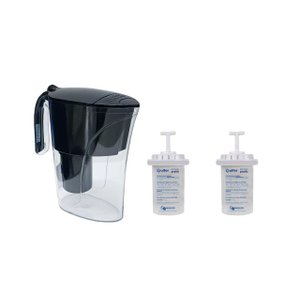 Kit Jarra Purificadora Água Filtro Preta 1,5 Litros Inmetro 2 Vela