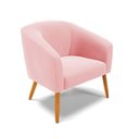 Ver imagem 1 de Poltrona Suede Pés Palito Castanho Rosa Bebê