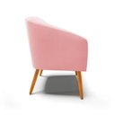 Ver imagem 4 de Poltrona Suede Pés Palito Castanho Rosa Bebê