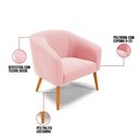 Ver imagem 3 de Poltrona Suede Pés Palito Castanho Rosa Bebê