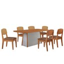 Ver imagem 2 de Mesa Jantar Diane 180cm Tampo MDF Lam 6 Cadeiras Copper Prem Moderna Tork Naturale Off White