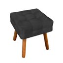 Ver imagem 2 de Kit 2 Puff Elisa Suede Preto Pés Palito