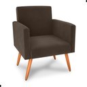 Ver imagem 3 de Jogo de Poltronas e Puff Livia Veludo Marrom