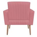 Ver imagem 3 de Poltrona Viena Gomada Suede Rose Pés Palito - D'Rossi