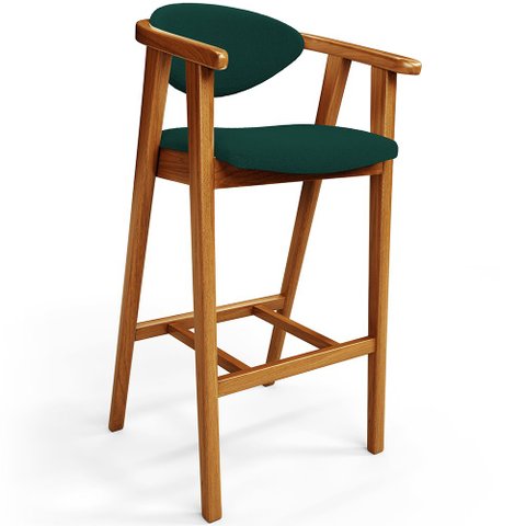 Banqueta Alta Para Cozinha Bancada Bar Sala de Jantar Fixa Cecília L02 Bouclê Verde - Lyam Decor