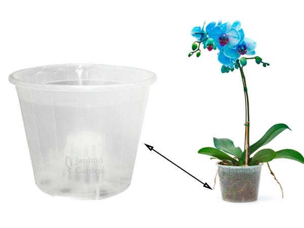 10 POTES PARA ORQUIDEA E BROMELIA 1 LITRO PLASTICO COM CONE - 3