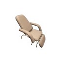 Ver imagem 3 de Poltrona Reclinável Hospitalar Descanso Standard Bege Perfil Preto