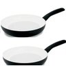 Jogo de 2 Frigideiras 24 cm Cerâmica Preta - Ruga - 1