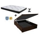 Ver imagem 1 de Cama Baú Casal Marrom + Colchão Espuma D23 138x188x17