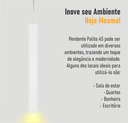 Ver imagem 5 de Pendente Tubo Palito 45cm - Branco