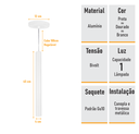 Ver imagem 3 de Pendente Tubo Palito 45cm - Branco
