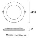 Ver imagem 3 de Plafon Redondo Embutir 24W Preto Branco Quente Blumenau