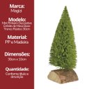 Ver imagem 5 de Mini Pinheiro de Mesa com Base em Tronco de Madeira Rústico 30cm Modelo Premium Realista
