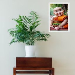 Quadro Decorativo Buda Neném Atrevido 33x24cm:moldura Preta - 2