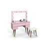Penteadeira Camarim Retro com Baqueta Strass Rosa - 2