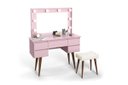 Ver imagem 2 de Penteadeira Camarim Retro com Baqueta Strass Rosa
