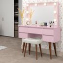 Ver imagem 1 de Penteadeira Camarim Retro com Baqueta Strass Rosa