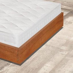 Cama auxiliar solteiro de madeira maciça com colchão Atraente castanho - 3