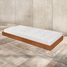 Cama auxiliar solteiro de madeira maciça com colchão Atraente castanho - 2